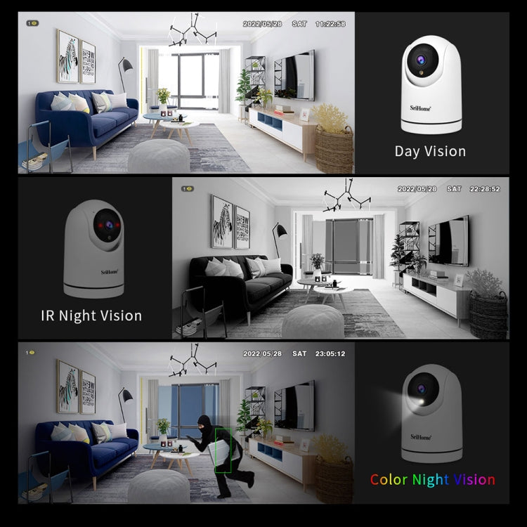 SriHome SH042 2.0MP 1080P HD AI WiFi Pan-tilt Surveillance Camera SriHome SH042 2.0MP 1080P HD AI WiFi Pan-tilt Surveillance Camera